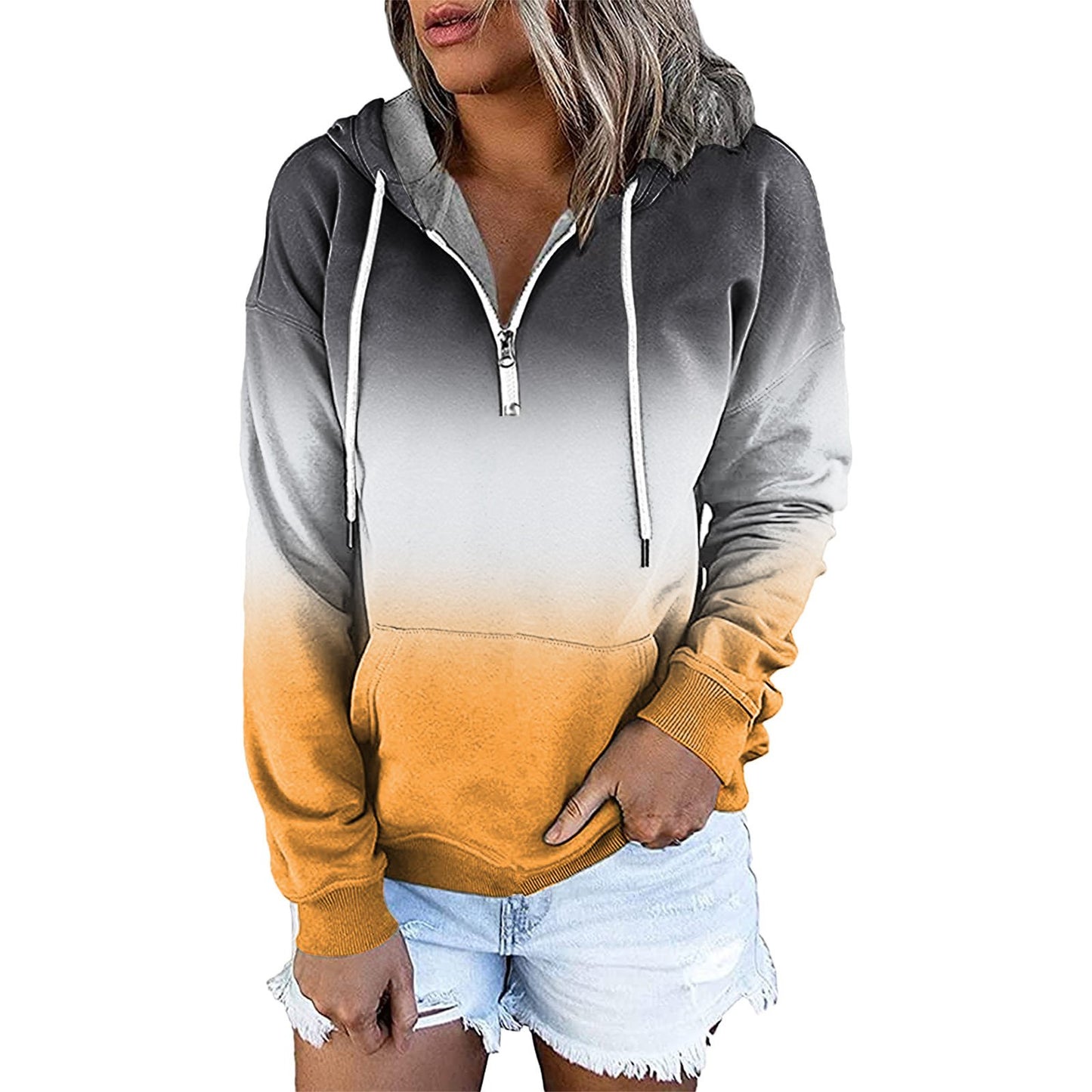 Women's Hooded Drawstring Long Sleeve Sweatshirt