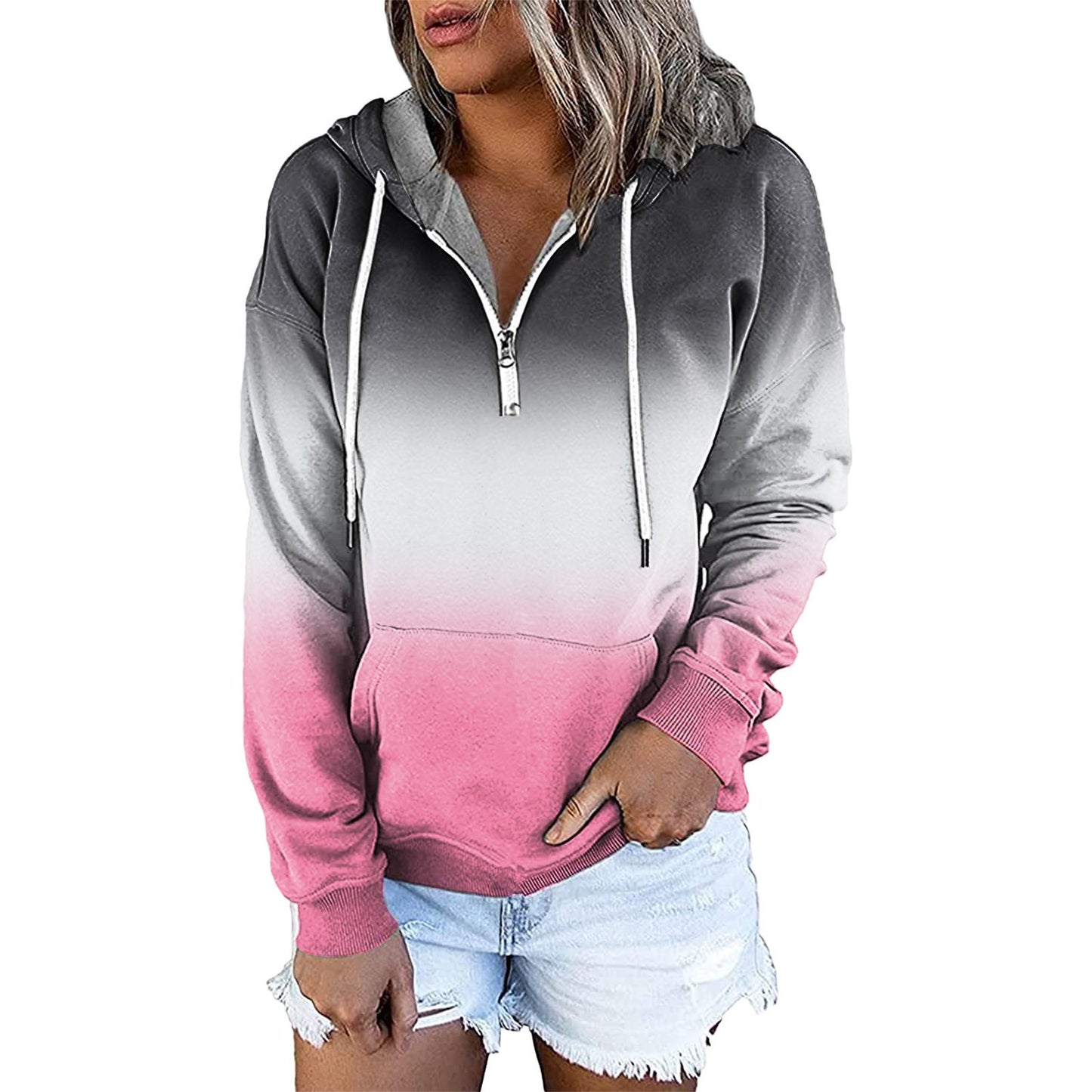 Women's Hooded Drawstring Long Sleeve Sweatshirt
