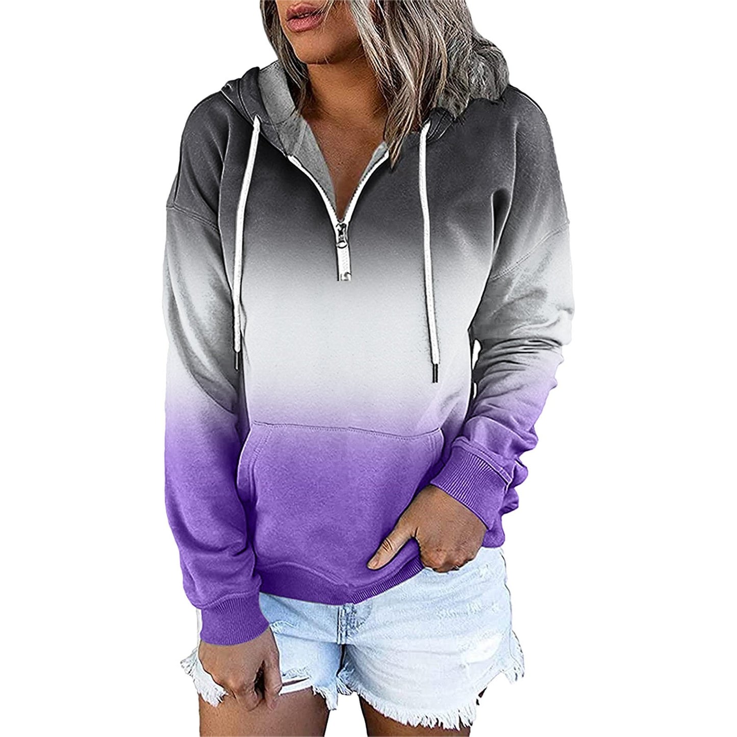 Women's Hooded Drawstring Long Sleeve Sweatshirt