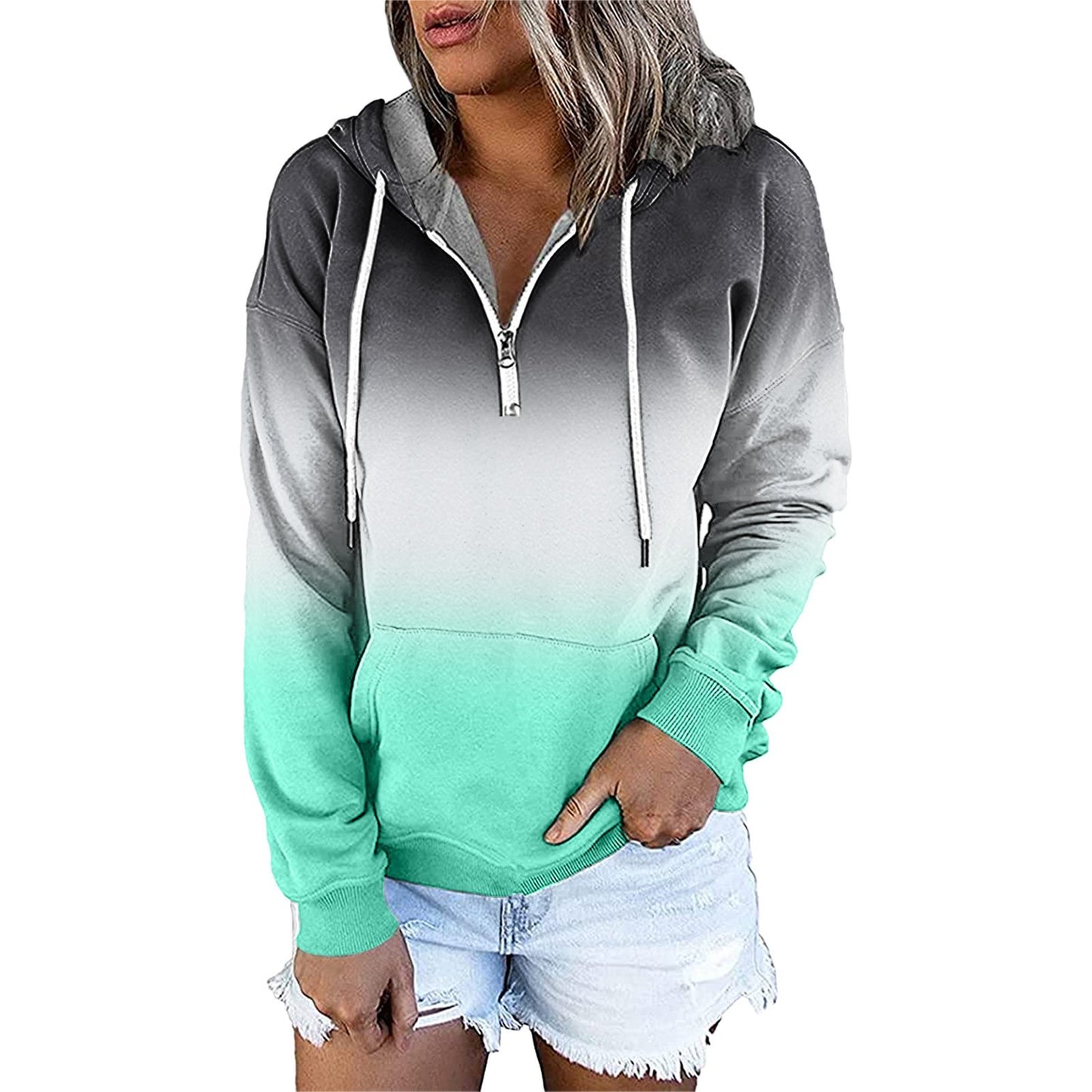 Women's Hooded Drawstring Long Sleeve Sweatshirt
