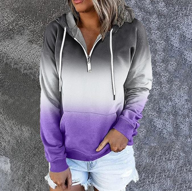 Women's Hooded Drawstring Long Sleeve Sweatshirt
