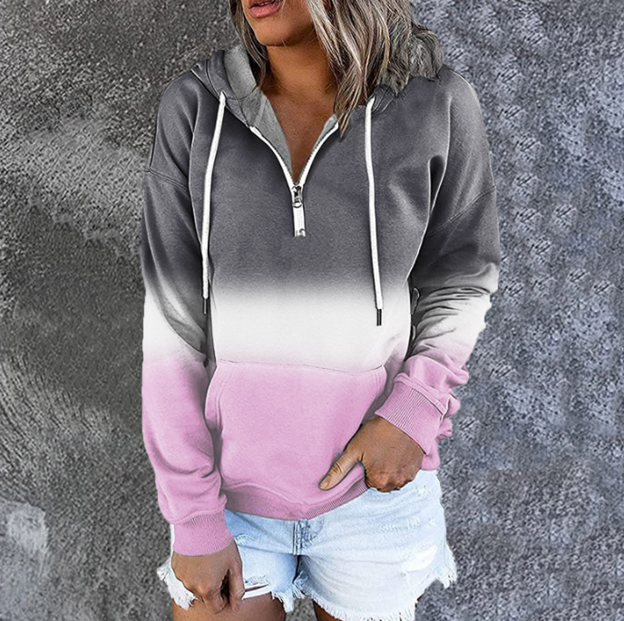 Women's Hooded Drawstring Long Sleeve Sweatshirt